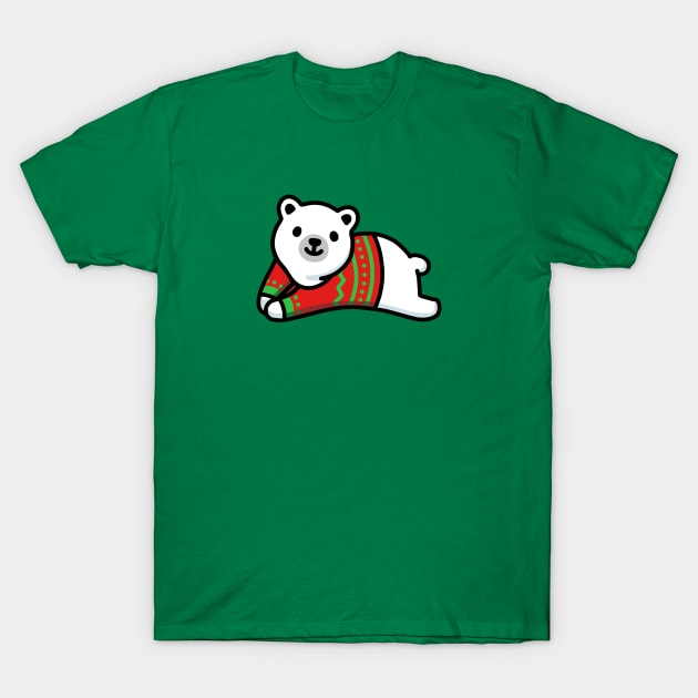 Holiday Polar Bear T-Shirt by littlemandyart